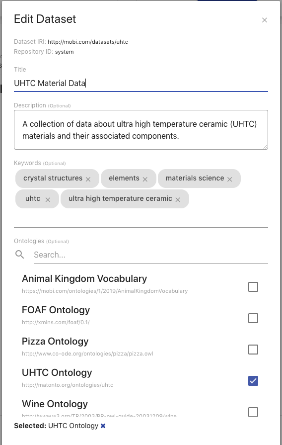 edit dataset overlay