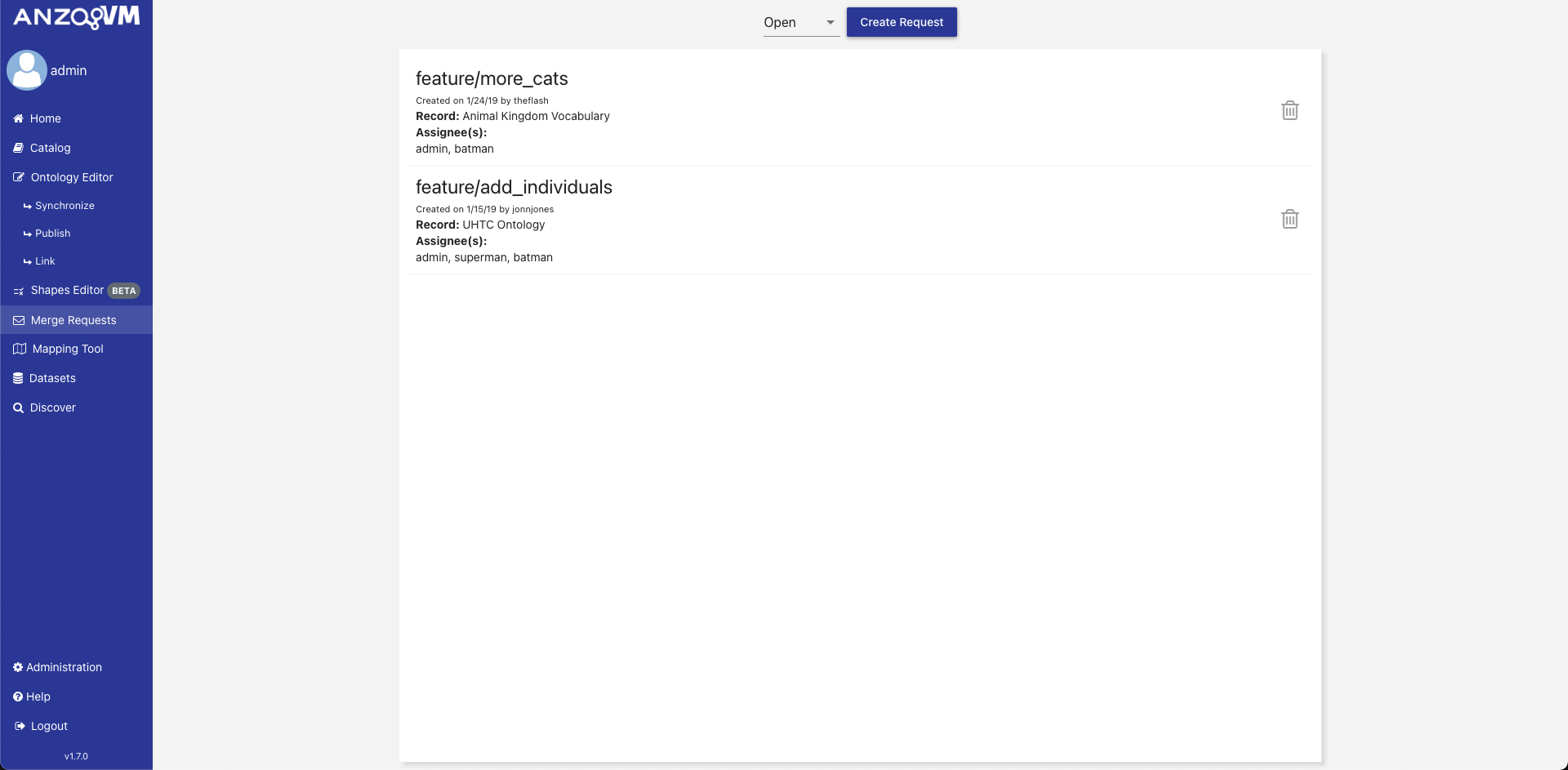 full merge requests initial view