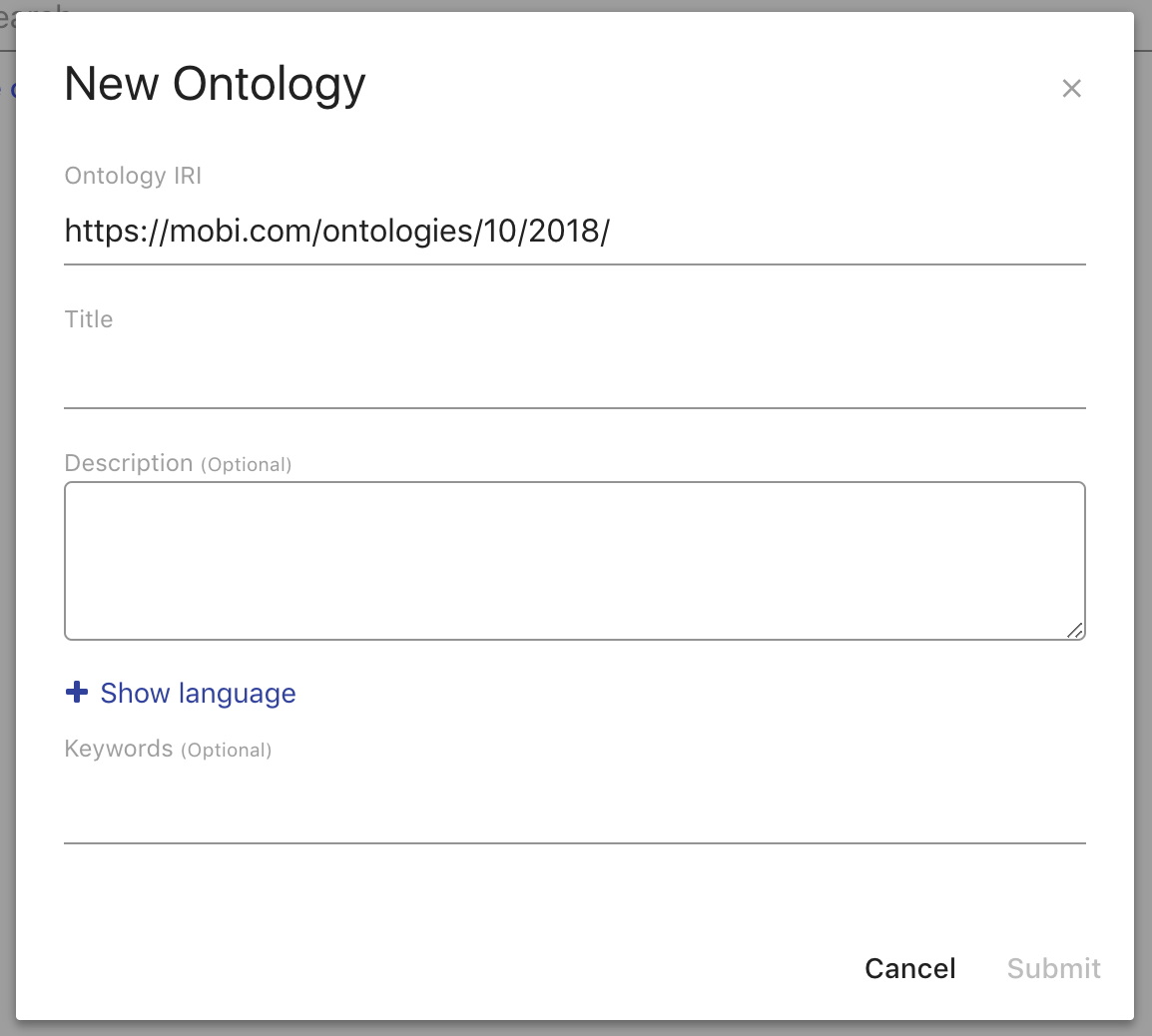new ontology form
