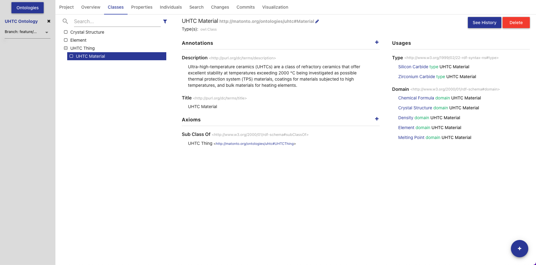 ontology editor tab classes