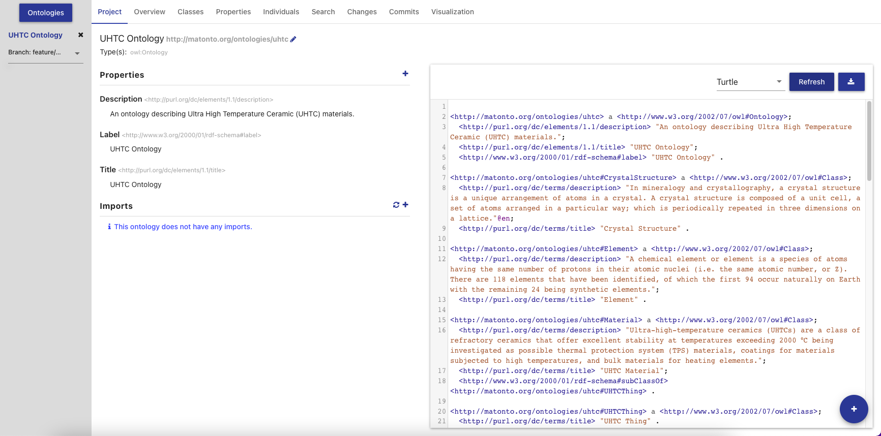ontology editor tab project