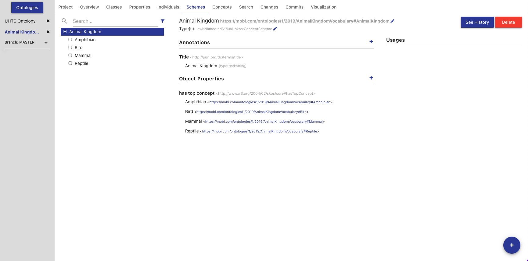 ontology editor tab schemes