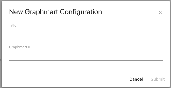 Graphmart Configuration Modal