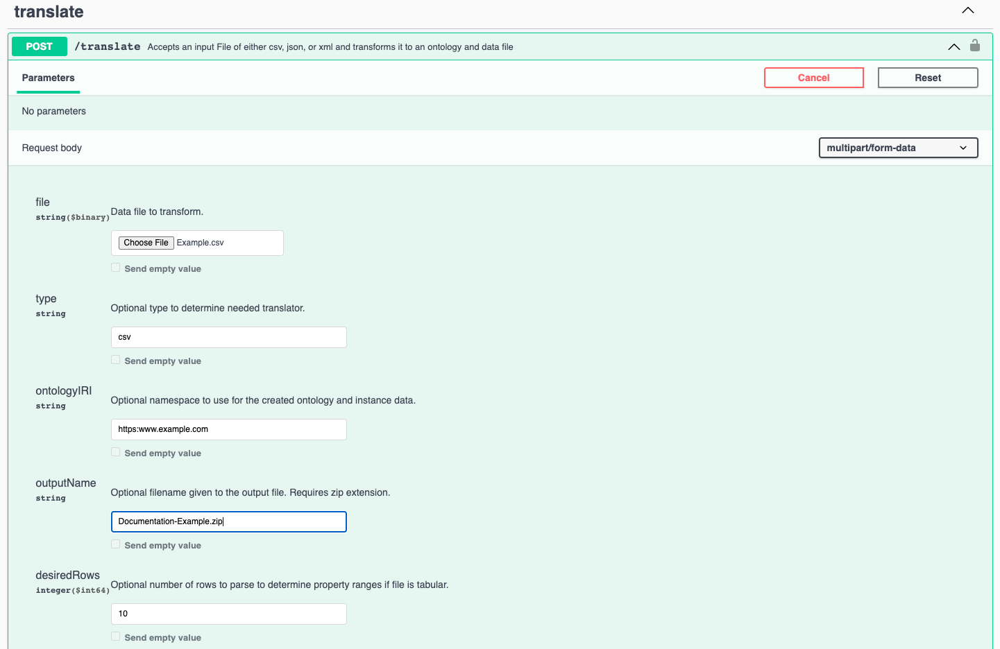 Document Translation Swagger Documentation