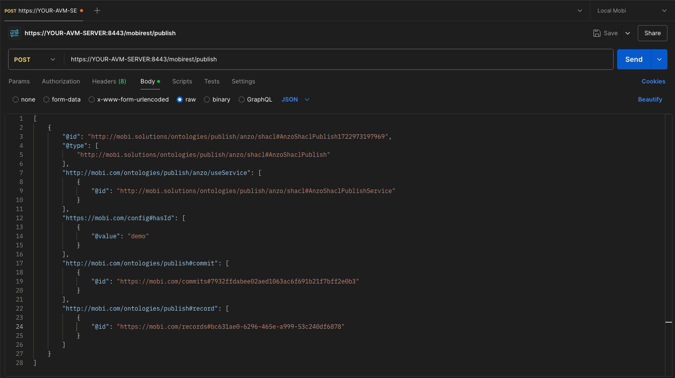 postman publish shacl