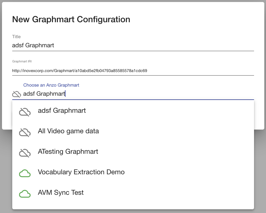 Graphmart Configuration Modal