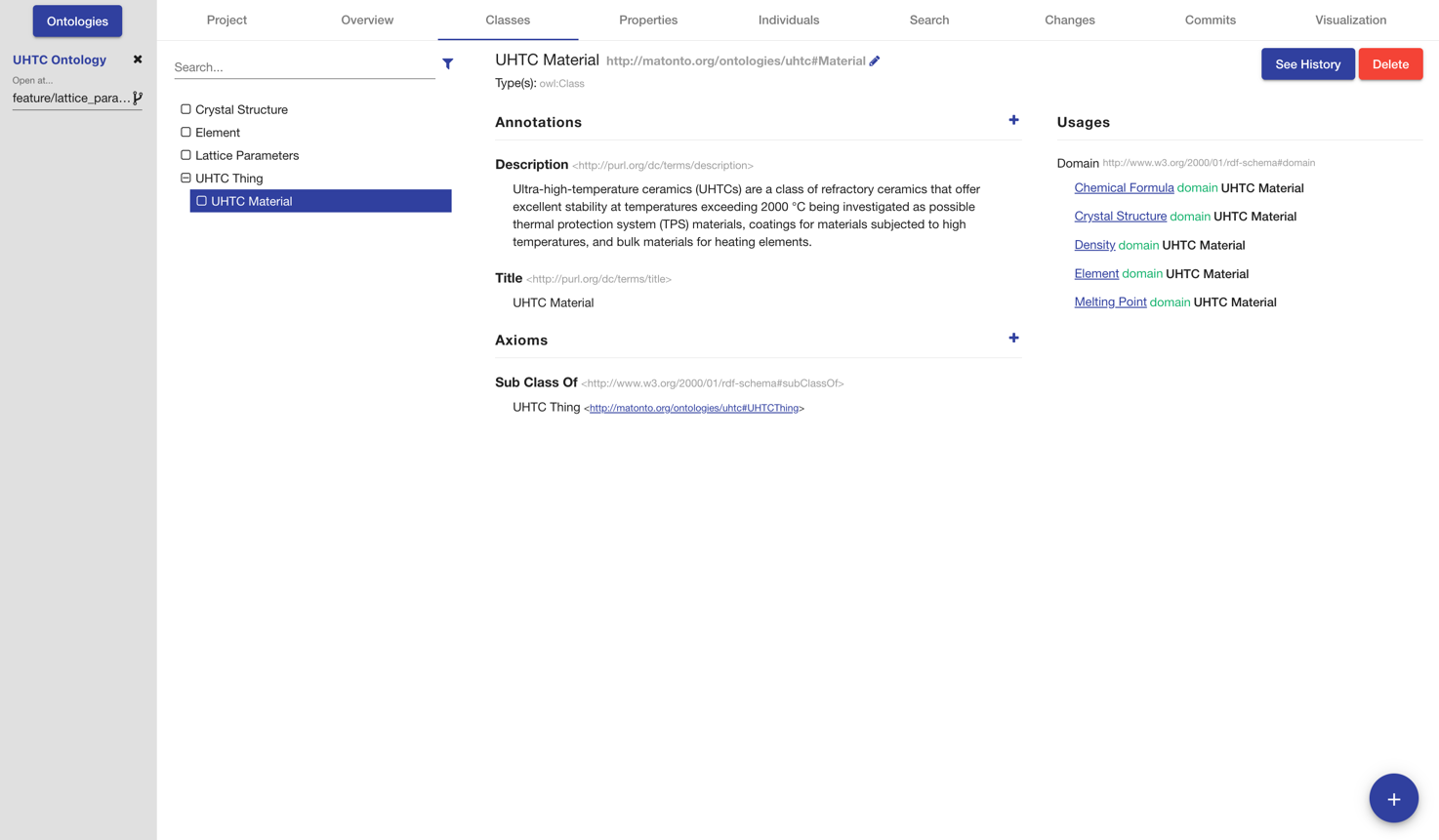 ontology editor tab classes