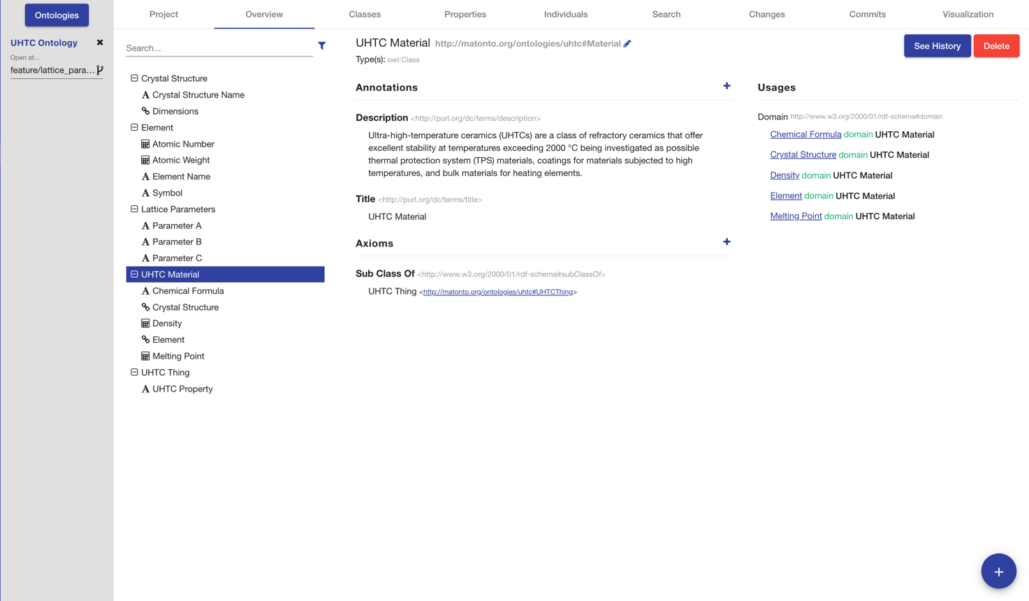 ontology editor tab overview