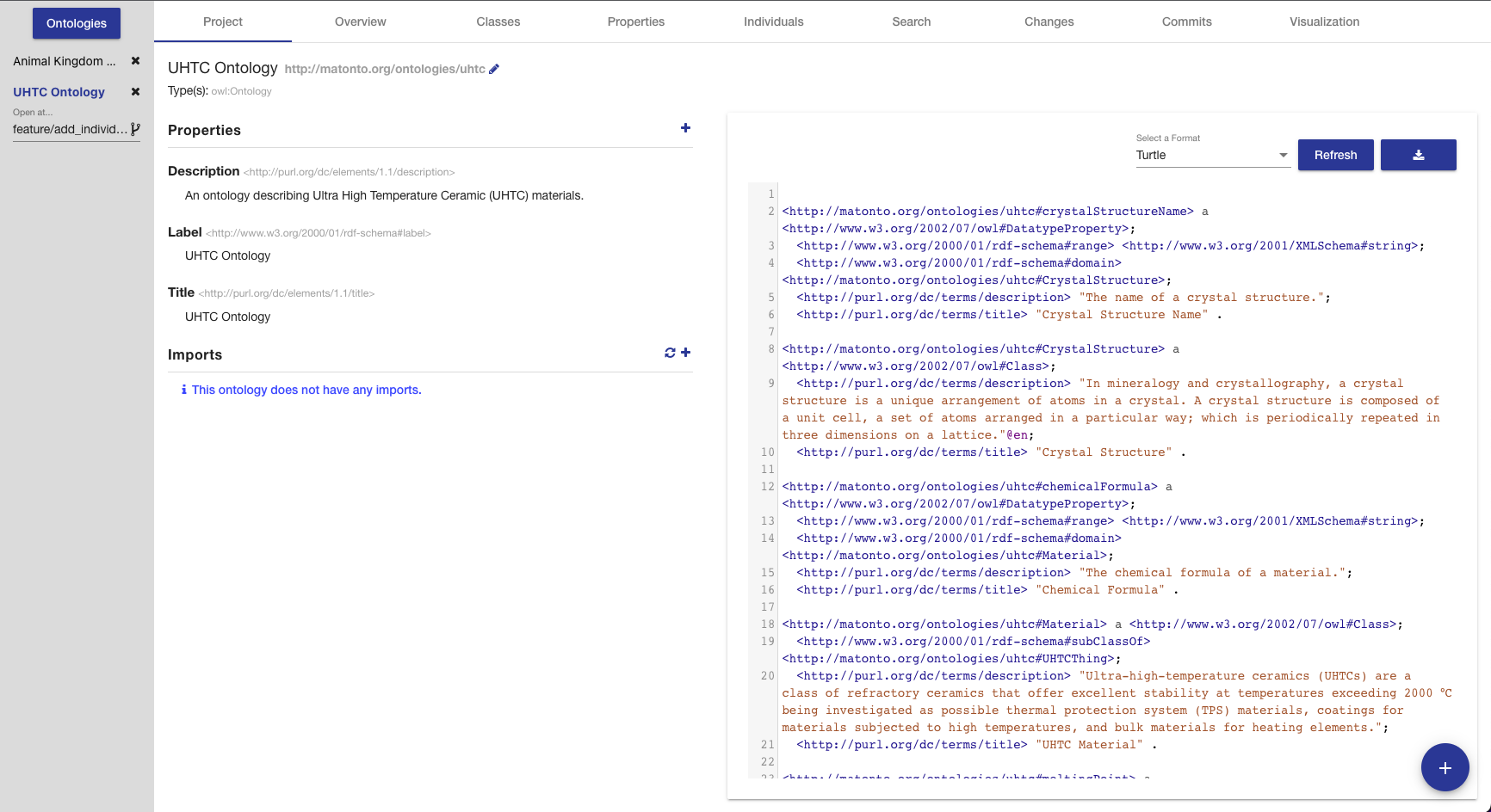 ontology editor tab project