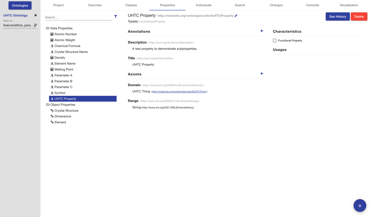 ontology editor tab properties