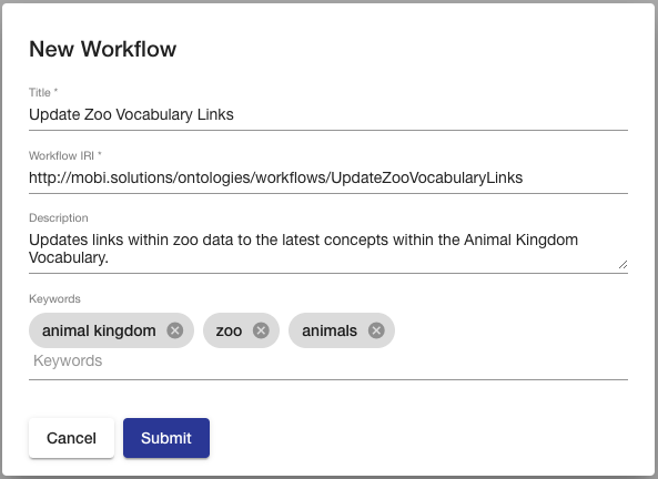 new workflow form