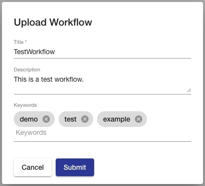 upload workflow form